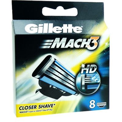 5 x 8 = 40 Gillette Mach3 HD Shaving Blades for Closer Shave 8 Razor Blades