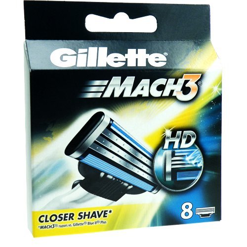 5 x 8 = 40 Gillette Mach3 HD Shaving Blades for Closer Shave 8 Razor Blades