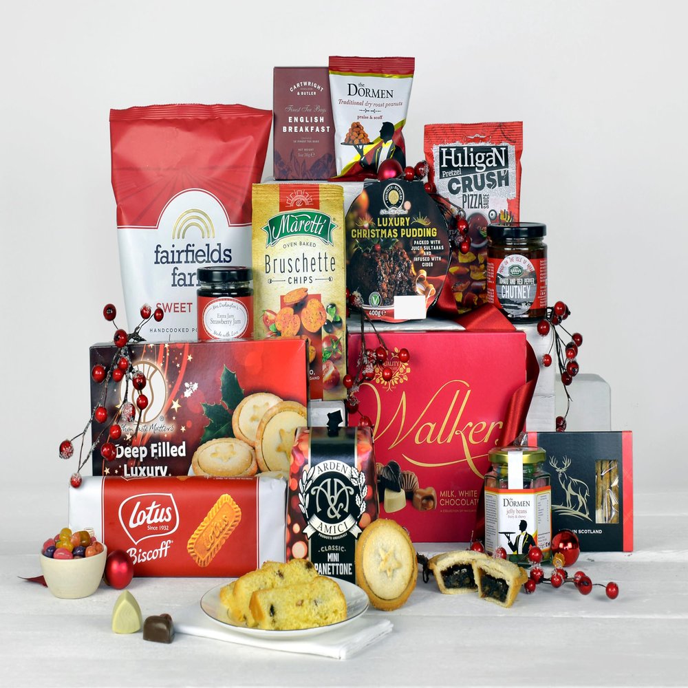 Christmas Hamper, Christmas Cheer Xmas Gift, Festive Food Box