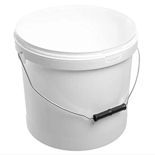 10 LITRE PLASTIC BUCKET WITH LID, HARD WEARING BUCKET METAL HANDLED