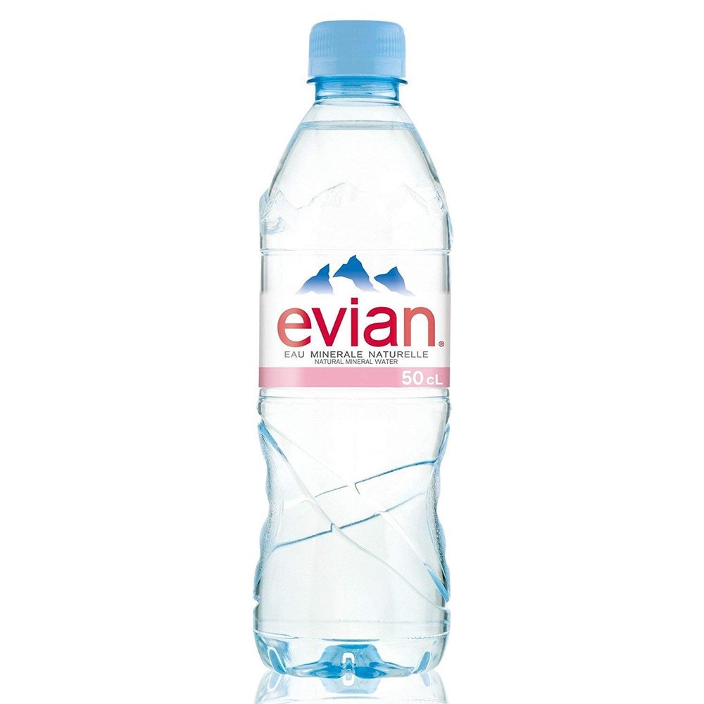 022071 - Evian (500ml) Natural Mineral Water Bottle Plastic (1 x Pack of 24 Water Bottles)