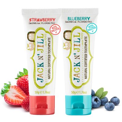Jack N' Jill Natural Toothpaste, Blueberry & Strawberry, 1.76Oz (Pack Of 2)