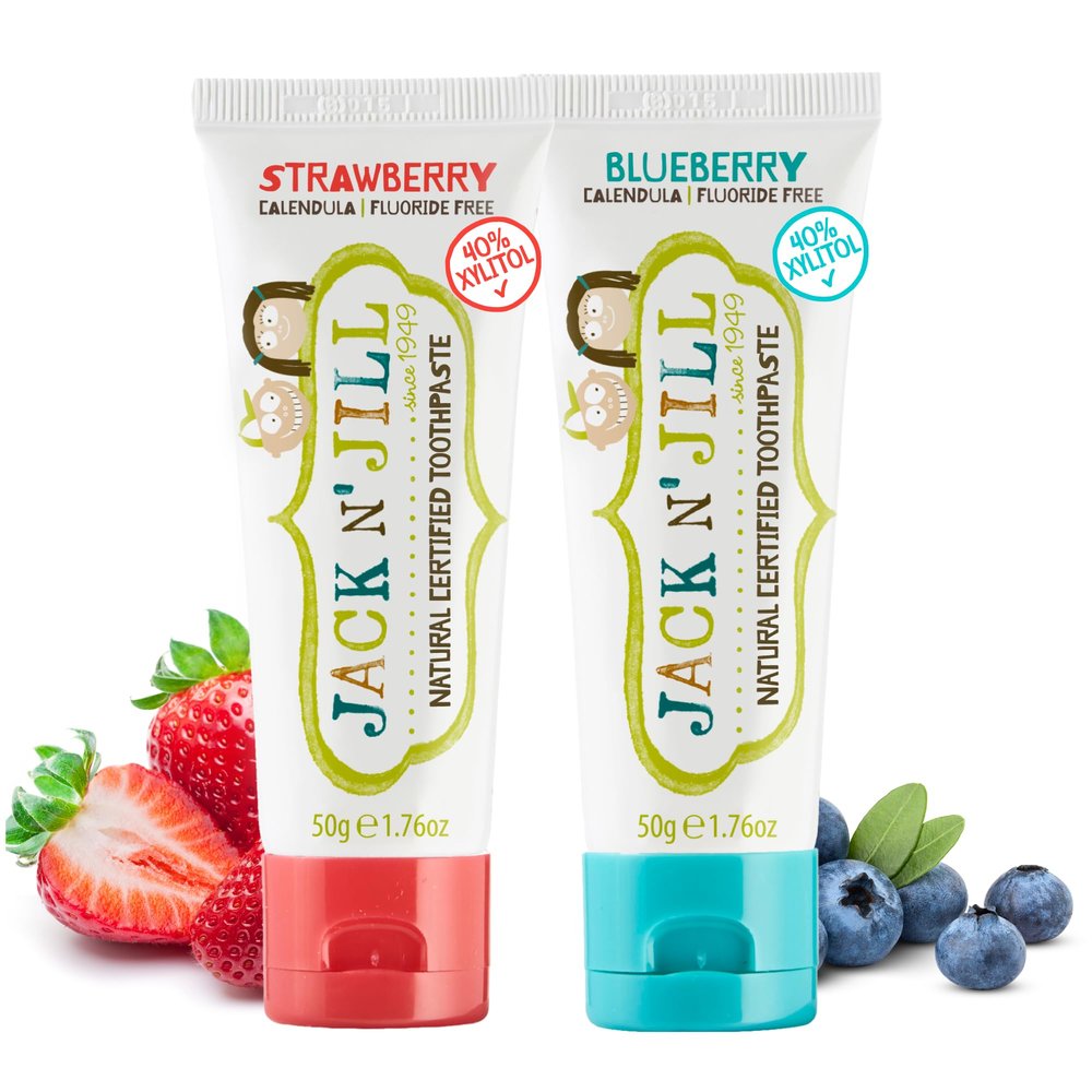 Jack N' Jill Natural Toothpaste, Blueberry & Strawberry, 1.76Oz (Pack Of 2)