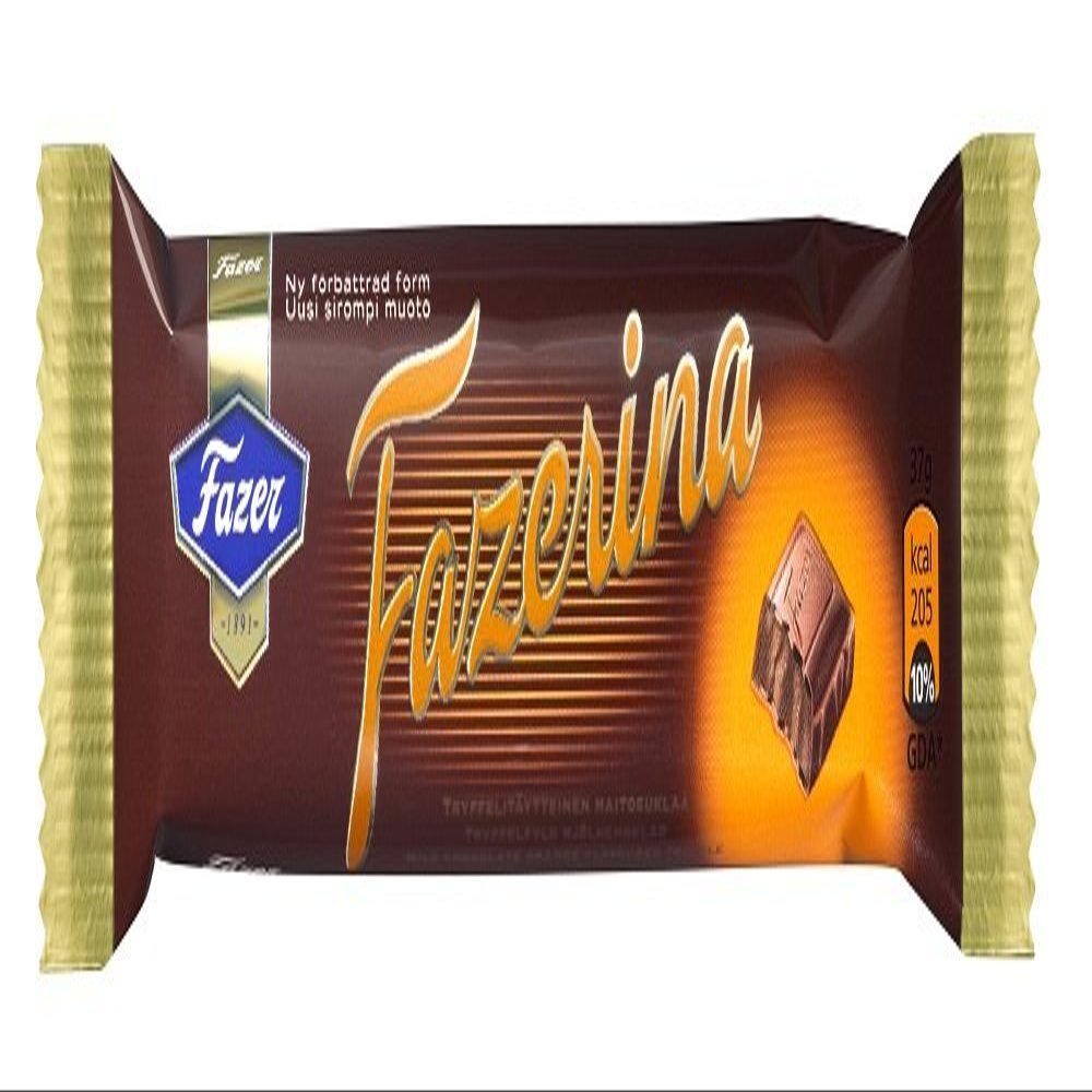 35 Bars x 37g (Box) of Fazer FAZERINA Orange Truffle Filling Finnish Milk Chocolate (Buy/Box/Wholesale/Bulk Sale/Price)