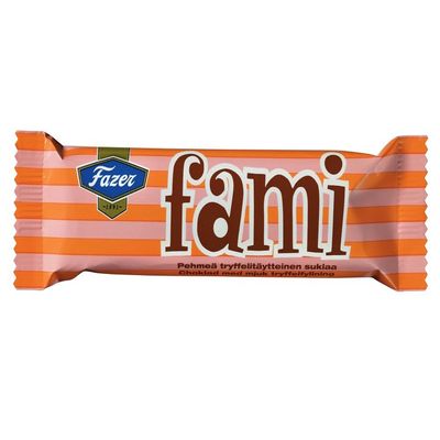 35 Bars x 32g (Box) of Fazer FAMI Finnish Dark Chocolate with Nuts Truffle Filling (Buy/Box/Wholesale/Bulk Sale/Price)