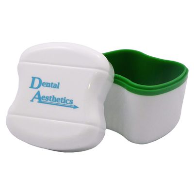 Denture Bath - Storage Container for Soaking Dentures, Retainers & Other Dental Appliances (Green)