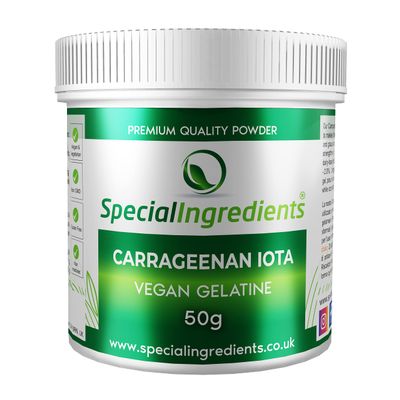 Special Ingredients Carrageenan Iota Premium Quality Food Grade Powder 50g, Suitable for Vegan's & Vegetarian's, Non GMO, Recyclable Plastic Container