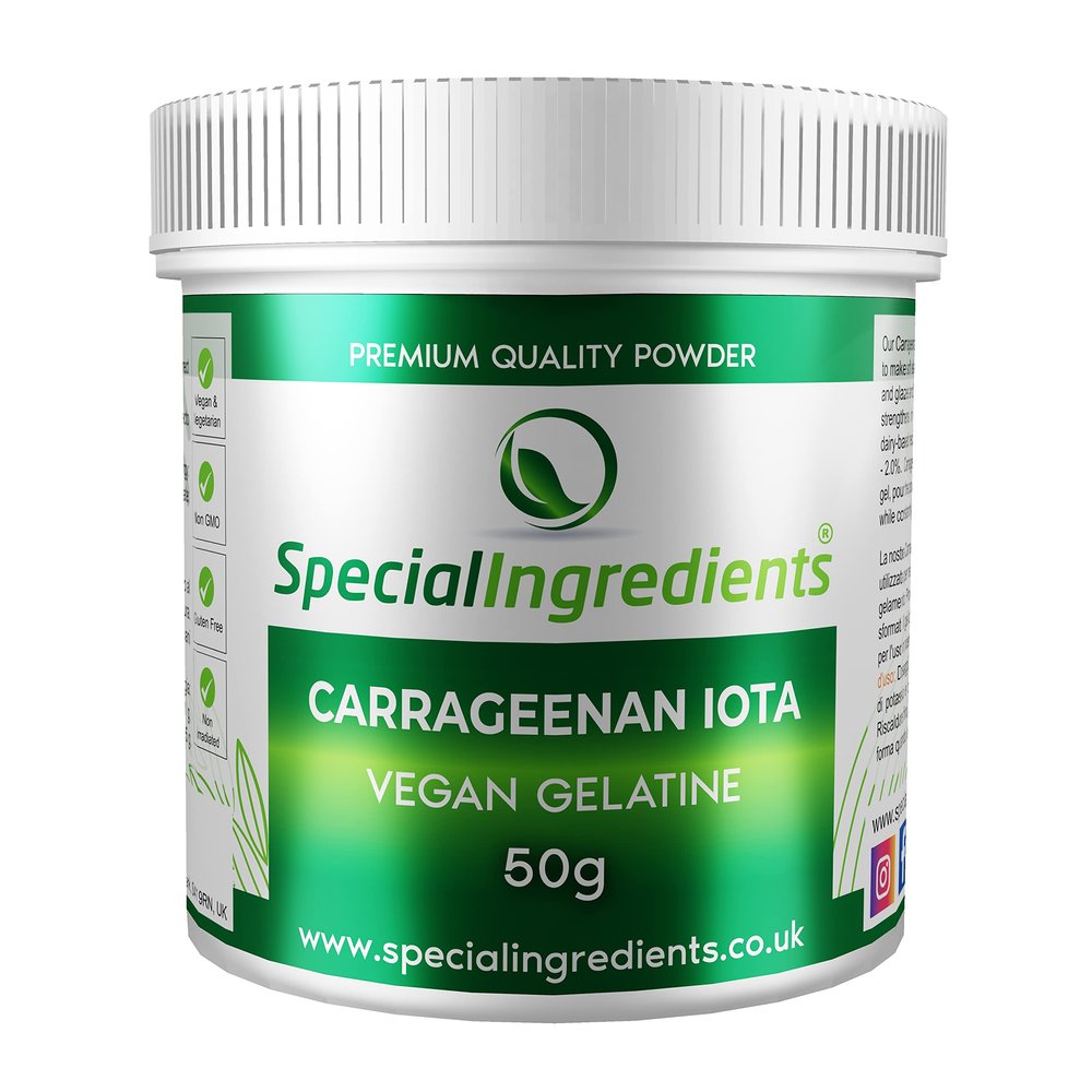 Special Ingredients Carrageenan Iota Premium Quality Food Grade Powder 50g, Suitable for Vegan's & Vegetarian's, Non GMO, Recyclable Plastic Container
