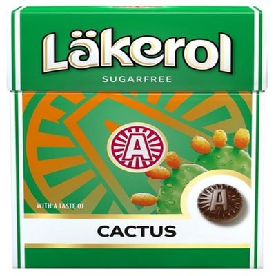 4 Boxes x 25g of Lkerol Cactus - Stevia - Original - Swedish - Sugar Free - Licorice - Salmiak - Pastilles - Lozenges - Drops - Dragees - Candies - Sweets