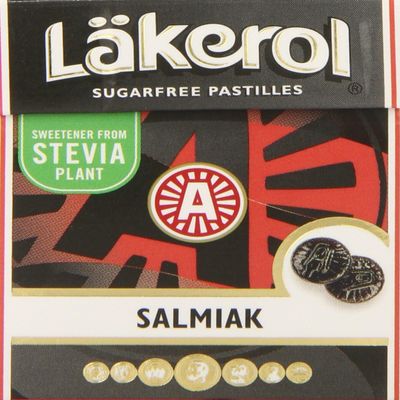 4 Boxes x 25g of Lkerol Salmiak - Stevia - Original - Swedish - Sugar Free - Salty Licorice - Pastilles - Lozenges - Drops - Dragees - Candies - Sweets