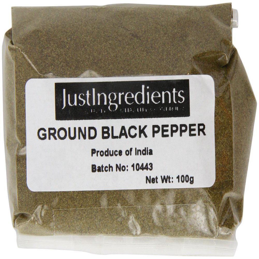 JustIngredients Essentials Black Pepper Ground, 100 g - Pack of 5