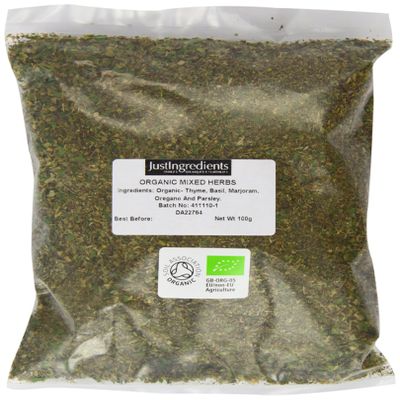 JustIngredients Essentials Organic Mixed Herbs, 100 g - Pack of 5