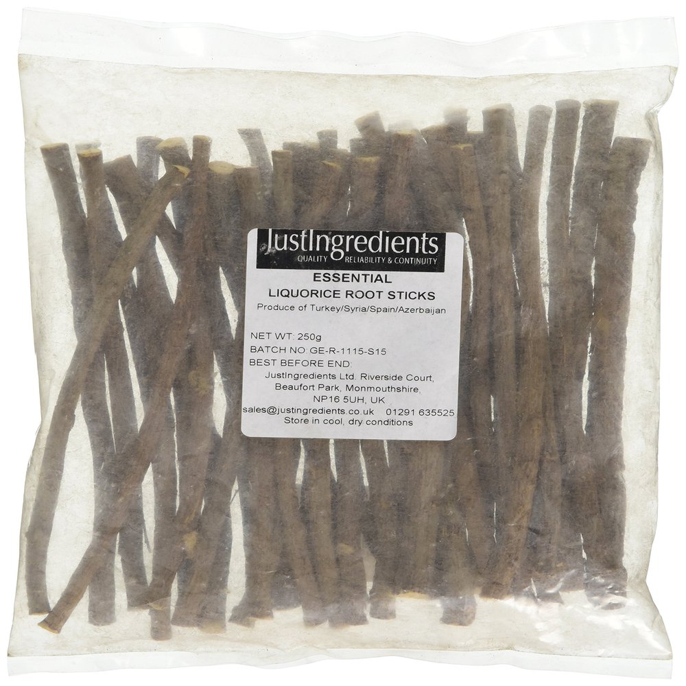 JustIngredients Essentials Liquorice Root Sticks, 250 g - Pack of 2