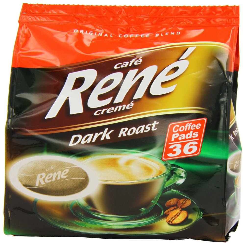 Caf Rene Crem Dark Roast Coffee Pads 252 g (Pack of 2, Total 72 Coffee Pads)