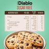Diablo Sugar Free Chocolate Chip Cookies  Low Sugar Snacks Made with Maltitol, Crunchy Chocolate Flavor Treats for Everyday Snacking, Guilt Free Biscuit Alternative, 130g Pack of 4 view 2