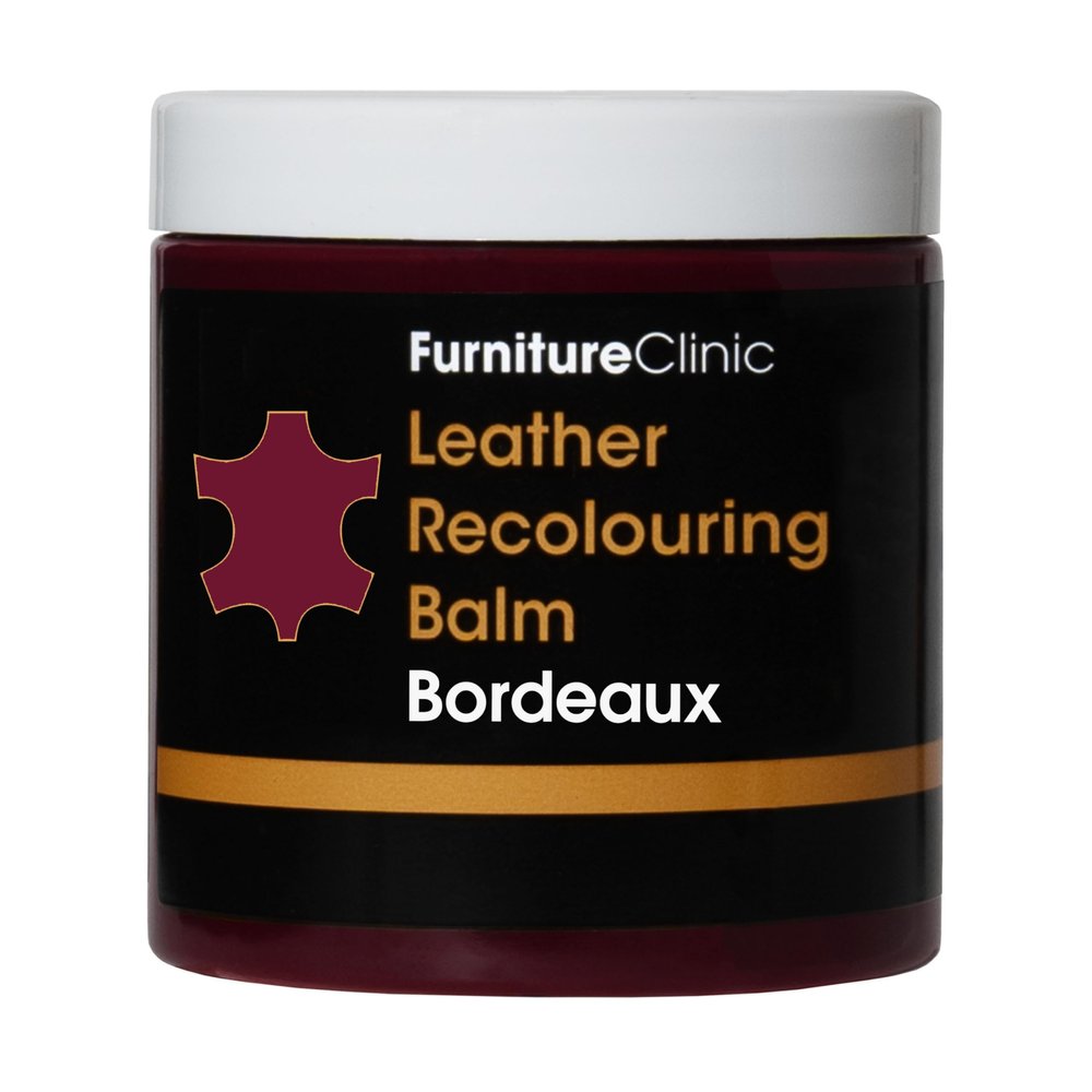 Furniture Clinic Leather Recolouring Balm - Leather Colour Restorer for Sofas, Leather Colour Repair for Faded & Scratched Leather Upholstery, Car Seats, Shoes and Clothing - 16 Colours (Bordeaux)
