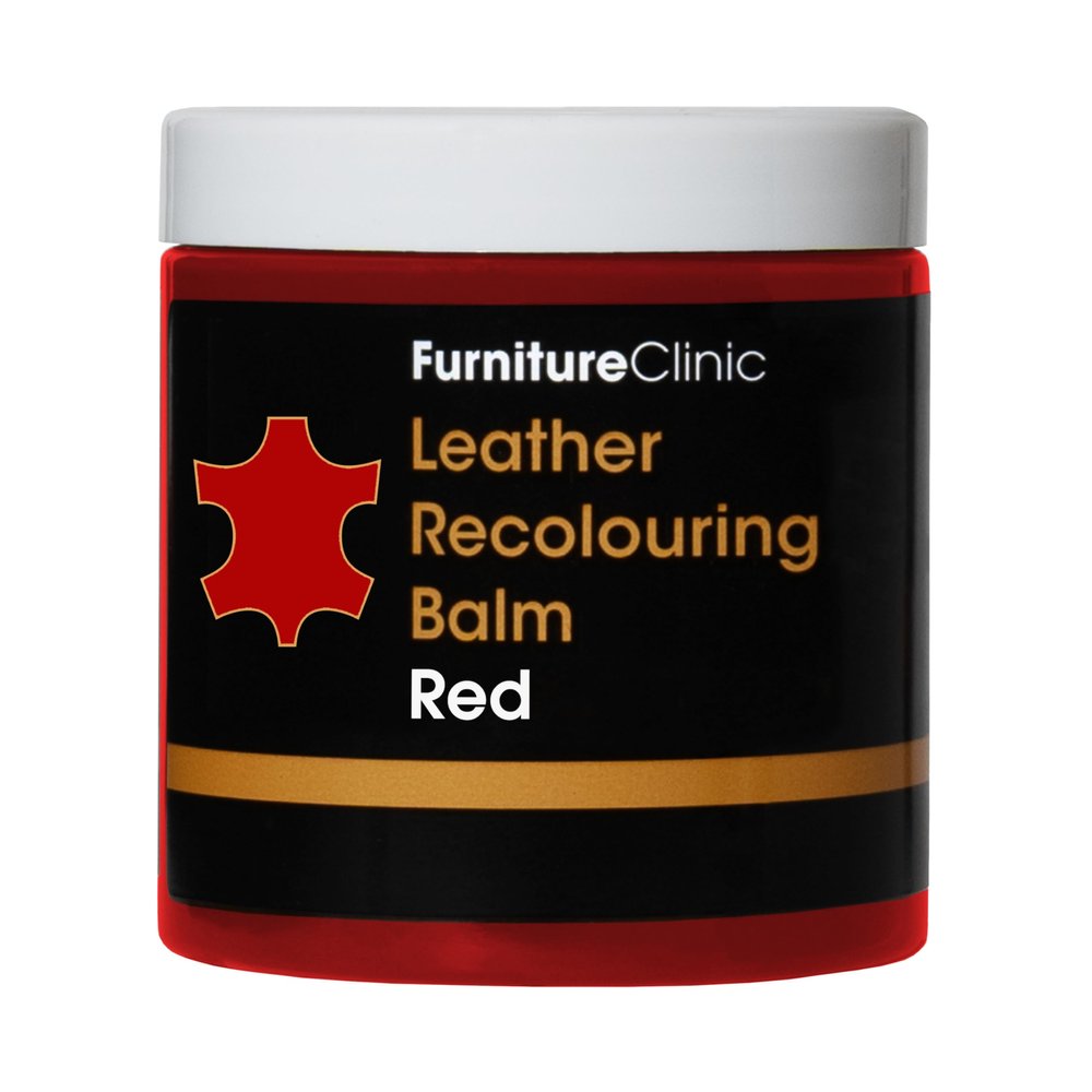 The Original Leather Recoloring Balm by Furniture Clinic - Red Leather Dye for Furniture, Couches & Car Seats - Restore Scratched, Faded, & Damaged Surfaces