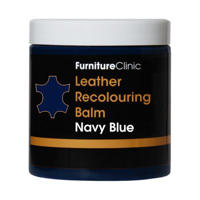 Furniture Clinic Leather Recolouring Balm - Leather Colour Restorer for Sofas, Leather Colour Repair for Faded & Scratched Leather Upholstery, Car Seats, Shoes and Clothing - 16 Colours (Navy Blue)