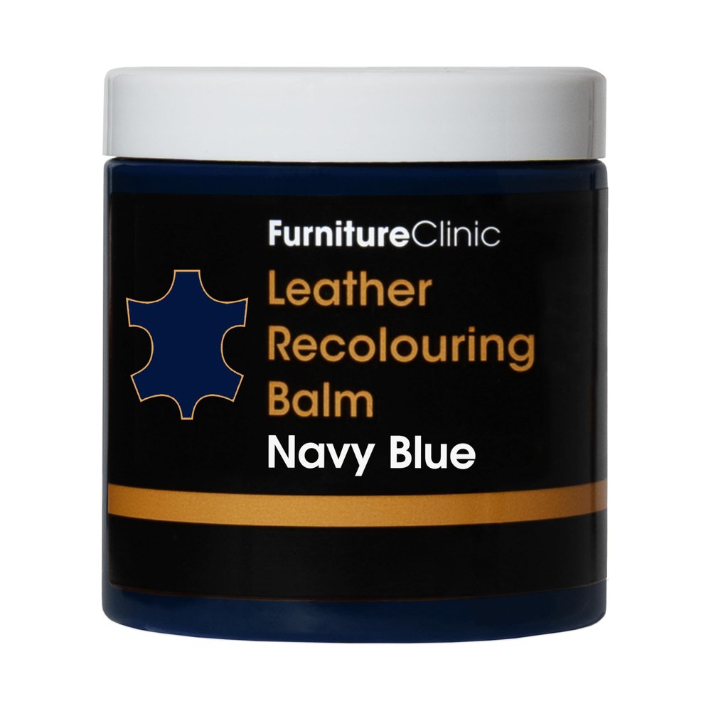 Furniture Clinic Leather Recolouring Balm - Leather Colour Restorer for Sofas, Leather Colour Repair for Faded & Scratched Leather Upholstery, Car Seats, Shoes and Clothing - 16 Colours (Navy Blue)