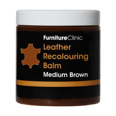 Furniture Clinic Leather Recolouring Balm - Leather Colour Restorer for Sofas, Leather Colour Repair for Faded & Scratched Leather Upholstery, Car Seats, Shoes and Clothing - 16 Colours (Medium Brown)
