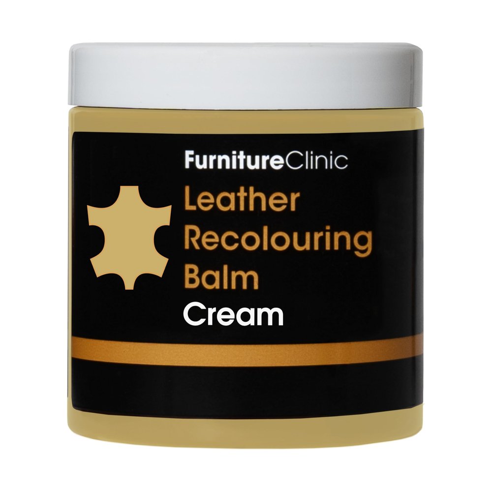 Furniture Clinic Leather Recolouring Balm - Leather Colour Restorer for Sofas, Leather Colour Repair for Faded & Scratched Leather Upholstery, Car Seats, Shoes and Clothing - 16 Colours (Cream)