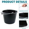 1 x 14L Litre Strong Black Plastic Builders Bucket 3 Gallon Multipurpose Storage Bucket Construction Bucket With Metal Handle & Spout For Cleaning Animal Feed Mixing Home & Garden (Made in UK) view 2
