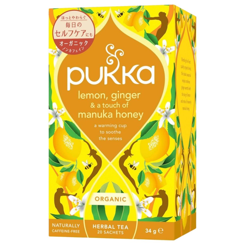 Pukka Herbs Lemon Ginger & Manuka Honey Tea Bags 20 pack