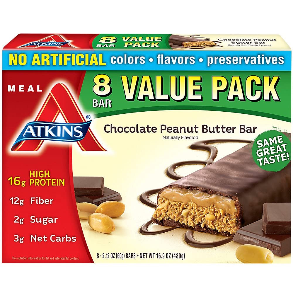 Atkins Chocolate Peanut Butter 8 Meal Bars