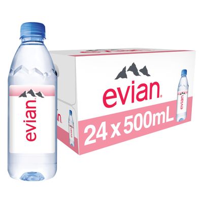Evian Prestige Still Mineral Water, 24 x 0.5 Litre