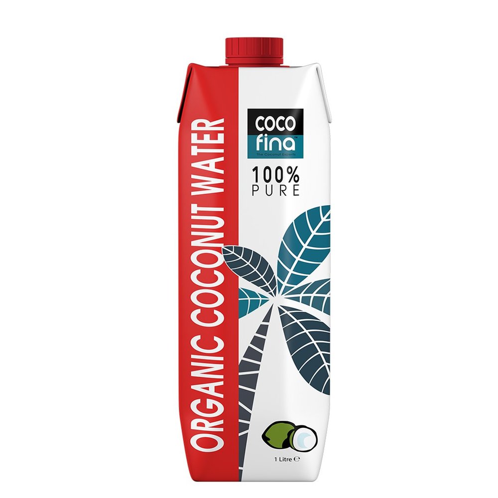 Organic Coconut Water Unsweetened No Added Sugars or Flavours Certified Organic Ethical Gluten Free 100% Pure 1L (Pack of 4)