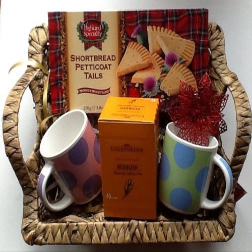 Deluxe RedBush Tea and Biscuits Hampers for 2 - gift wrapped