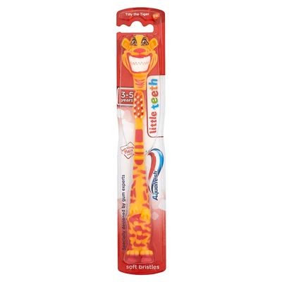 Aquafresh Little Teeth Toothbrush for Kids, Children 3-5 Years, Soft Bristles (Colours /characters may vary)