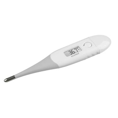ecomed by medisana TM-60E Digital thermometer for adults, kids and newborn, flexible-tip clinical accuracy, automatic memory, acoustic signals and fever alarm, watertight design, storage case