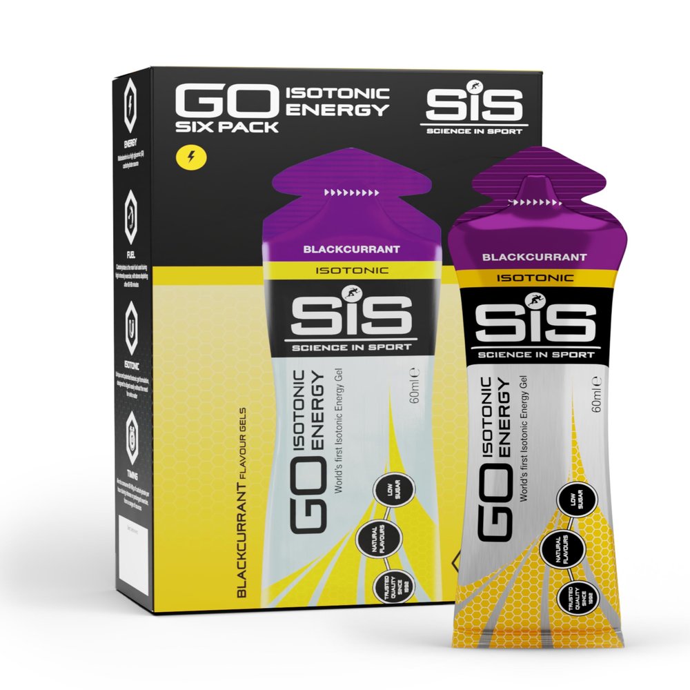 Science in Sport GO Isotonic Energy Gel 6 x 60ml Blackcurrant  Fast-Acting  Vegan  Formulation with 22g of carbohydrates, a great source of energy