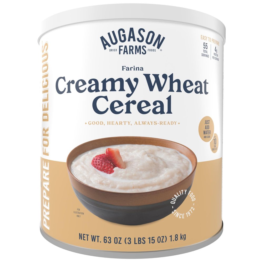 Augason Farms Creamy Wheat Cereal #10 Can, 65 oz