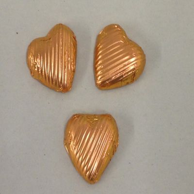 Copper Foil Covered Chocolate Hearts x 150
