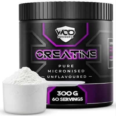 Creatine Monohydrate Powder 300g  Micronised Creatine | Proven to Improve Physical Performance and Recovery | Suitable for Vegans, Unflavoured, Scoop Included - Made in The UK by WOD Powders