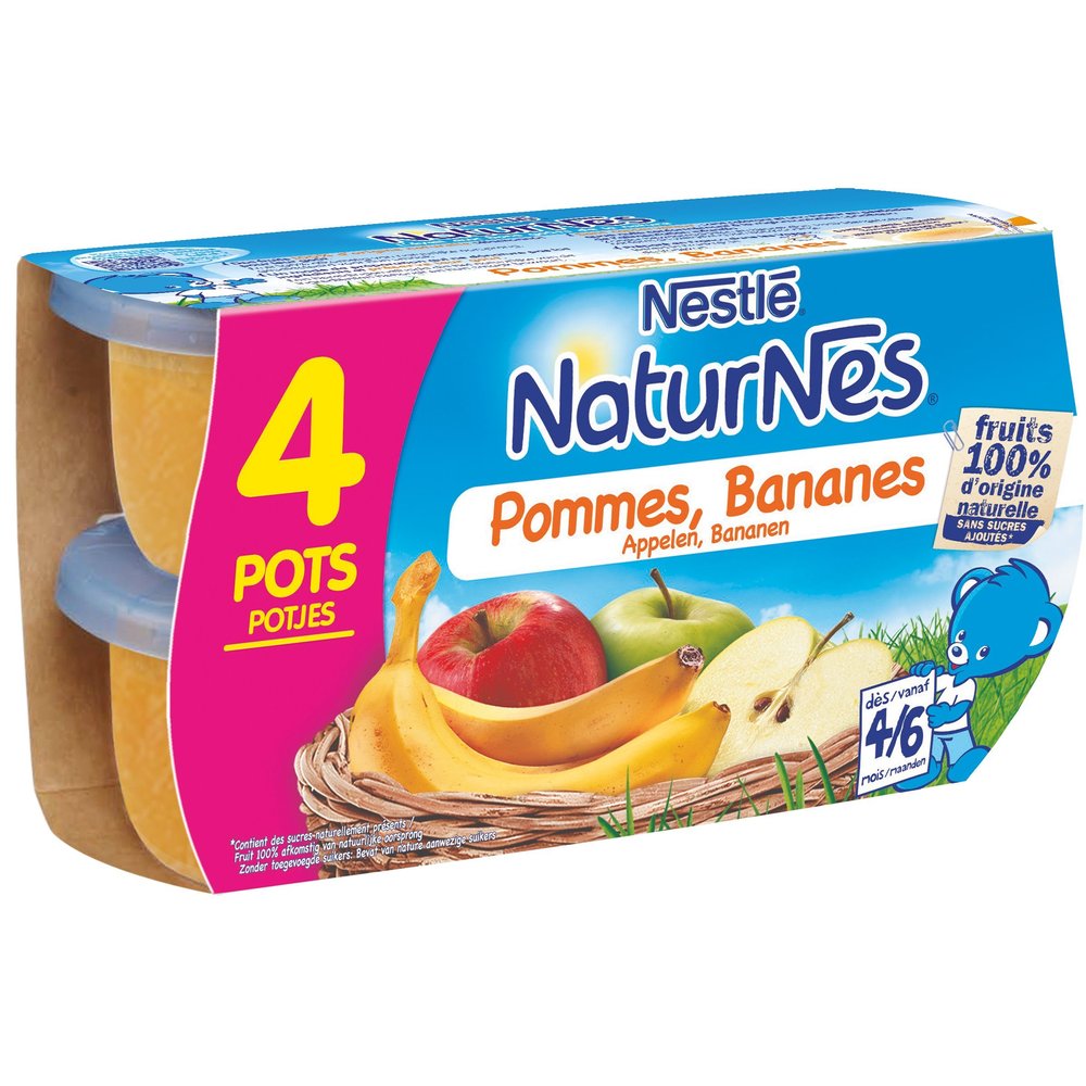 Nestl baby naturnes stewed apples bananas -lot -from 4 4/6 months