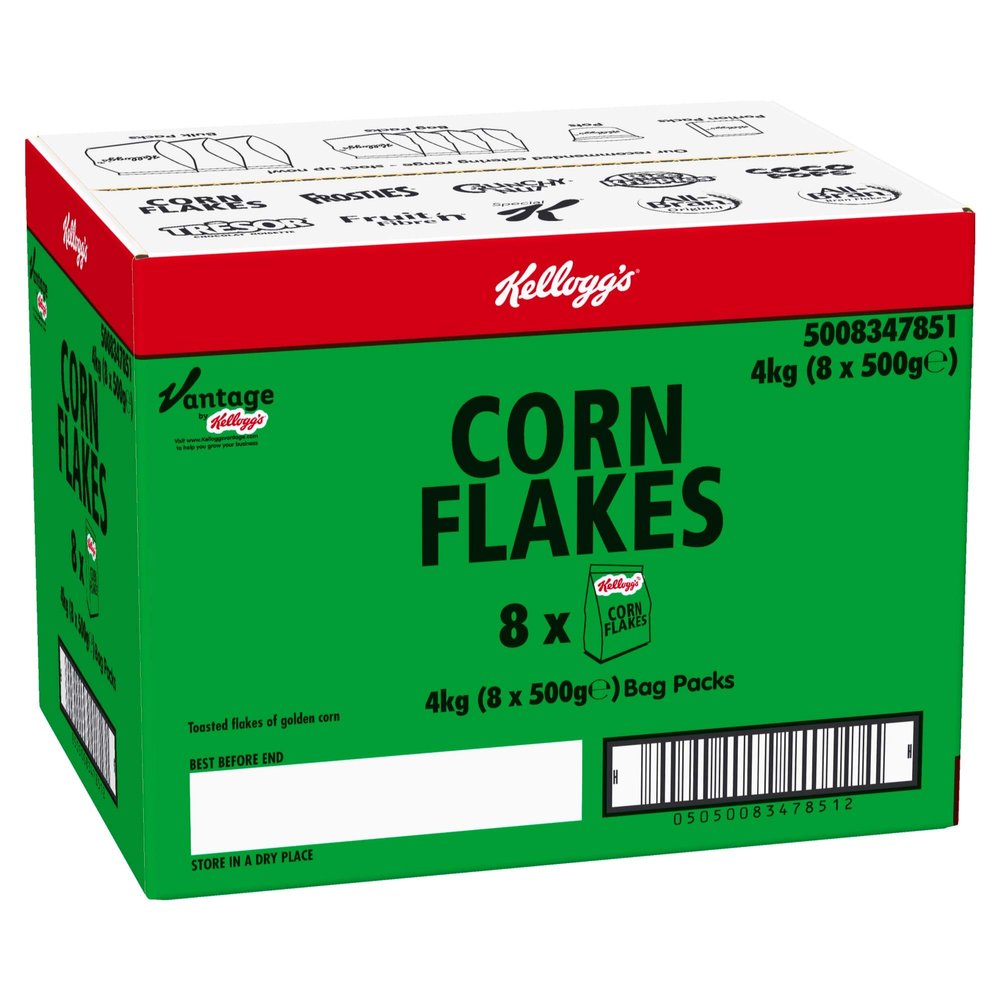 Kellogg's Corn Flakes Bag Pack 8 x 500g
