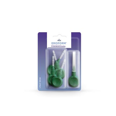 EMOFORM Interdental Brushes 5 pcs (3.0 mm, Dark Green)  Swiss Made  Gentle Daily Plaque Removal & Gum Care