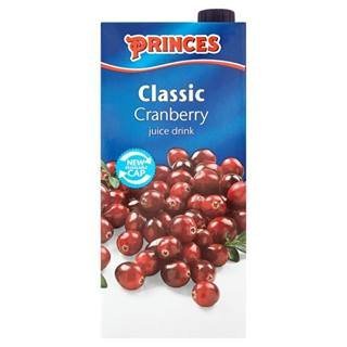 Princes Classic Cranberry Juice Drink 1 Litre x Case of 12