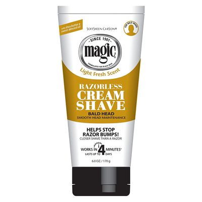 Magic Razorless Cream Shave Light Fresh Scent 6oz Tube (3 Pack)