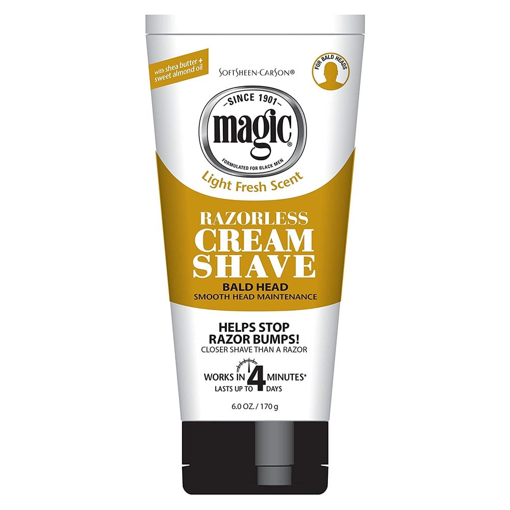 Magic Razorless Cream Shave Light Fresh Scent 6oz Tube (3 Pack)
