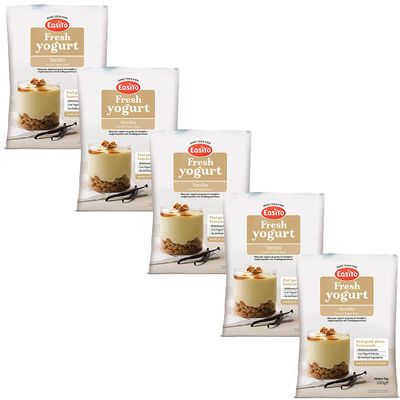 Easiyo Vanilla Yogurt Base Mix Sachets, 5 x 230g - Each Makes 1kg