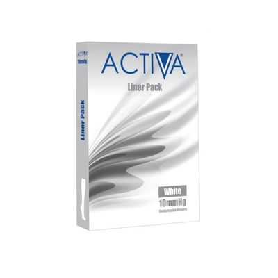 activa Compression Support Stocking Liners 3 Pack 10mmHg - White - Small