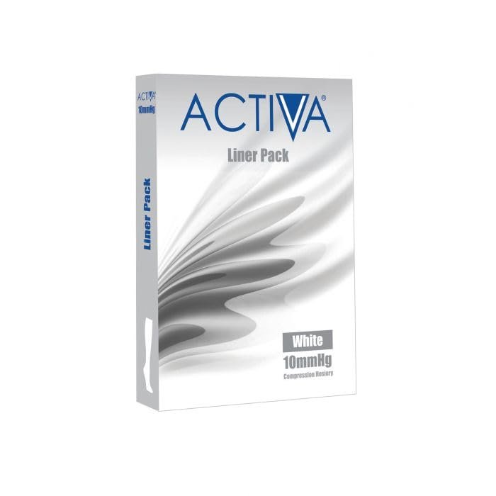 activa Compression Support Stocking Liners 3 Pack 10mmHg - White - Small