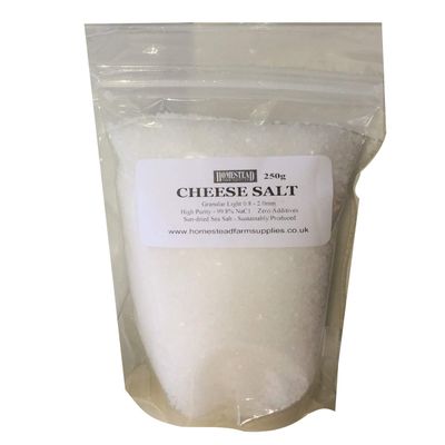 Homestead Cheese Making Salt 250g - SEA Salt Free from ADDITIVES - Make Cheese at Home