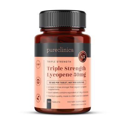 Lycopene 50mg x 180 Tablets (6 Months Supply). 300% Strength of Regular Lycopene Tablets.