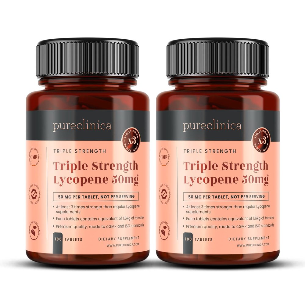 Lycopene 50mg 360 Tablets (2 x 180) | 12 Month Supply | Triple Strength Antioxidant Supplement | High Potency Tomato Extract | Vegan, Non-GMO, Made in UK