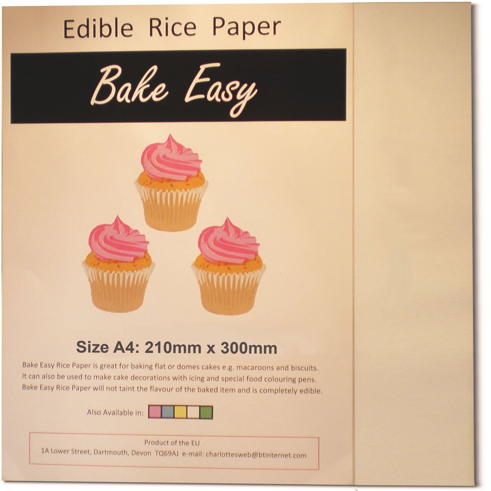 12 Sheets of BakeEasy White Edible Wafer/Rice Paper - A4 sized